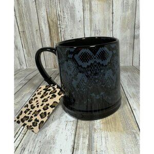 Stay Wild Brand Snake Print Black Coffee Mug